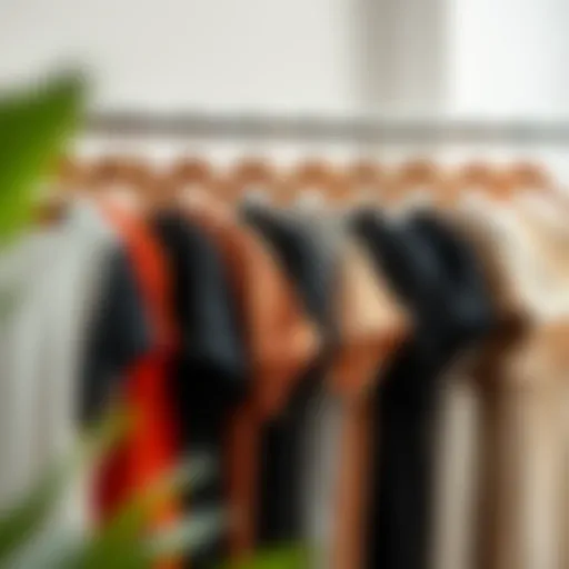 Diverse collection of plus size tees displayed on hangers