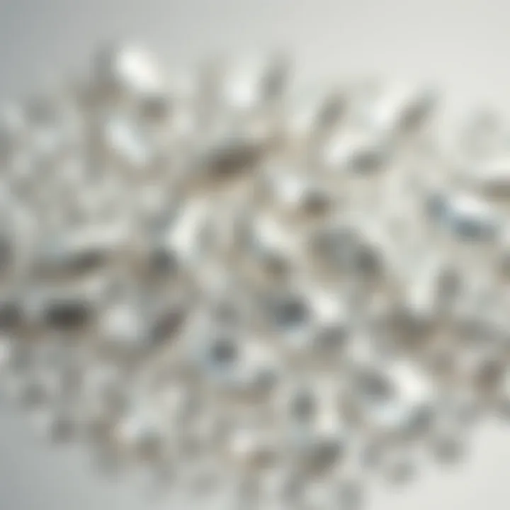 Artistic arrangement of different types of diamond rhinestones