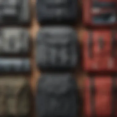 Various types of cable organizers laid out