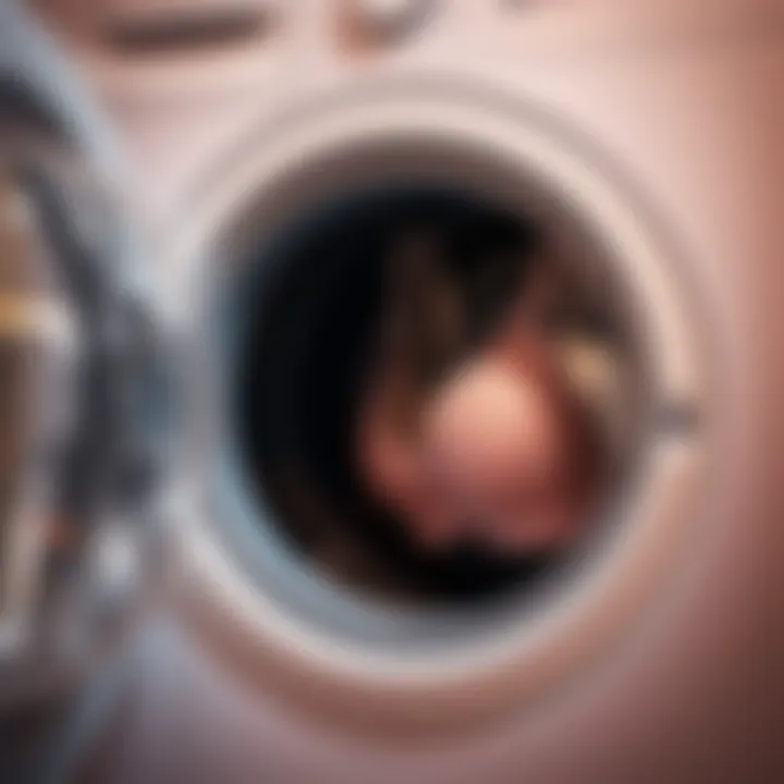 Demonstration of a bra holder in action during a wash cycle