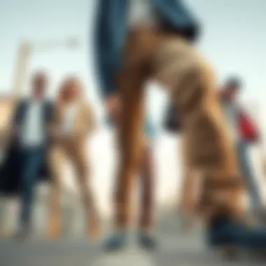 A model showcasing various styling options with breathable cargo pants