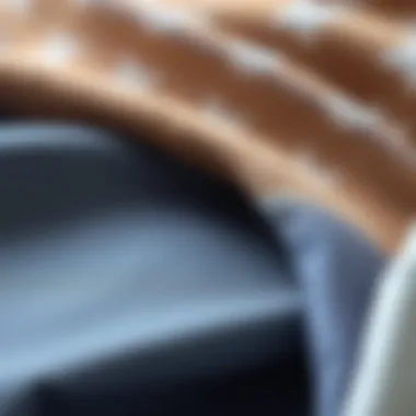 Close-up of sustainable fabric swatches ideal for professional attire.