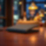 Stylish iPad travel sleeve on a wooden table