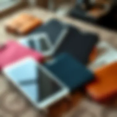 Variety of iPad Travel Sleeves Different types of iPad travel sleeves laid out