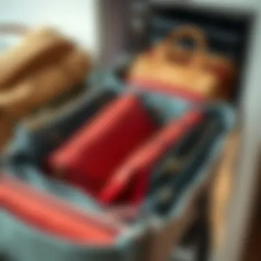 Organized purses within cloth storage bags