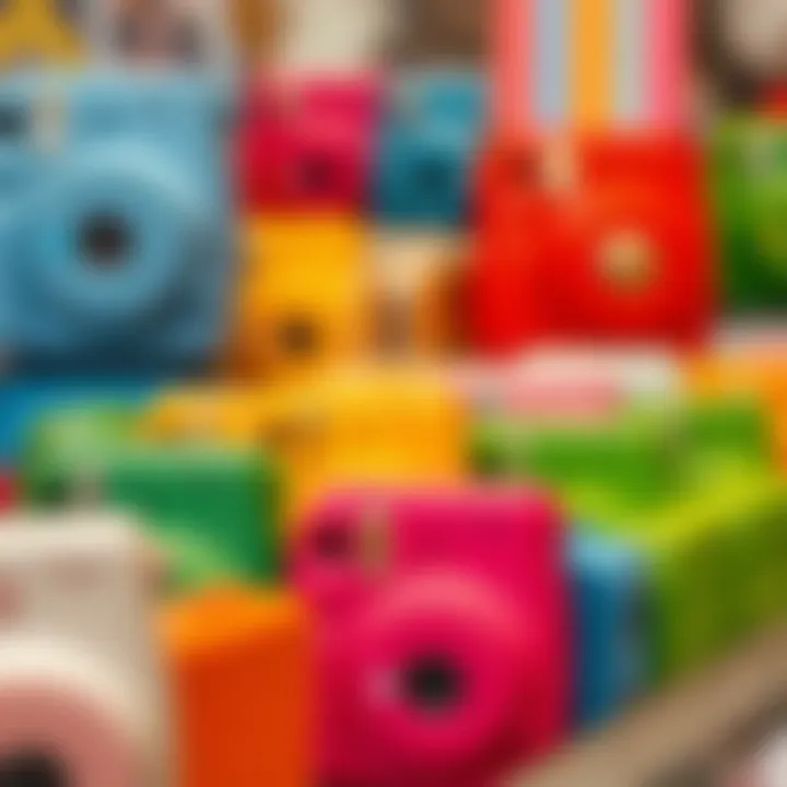 Variety of Colorful Instax Cases Selection of colorful Instax cases on display