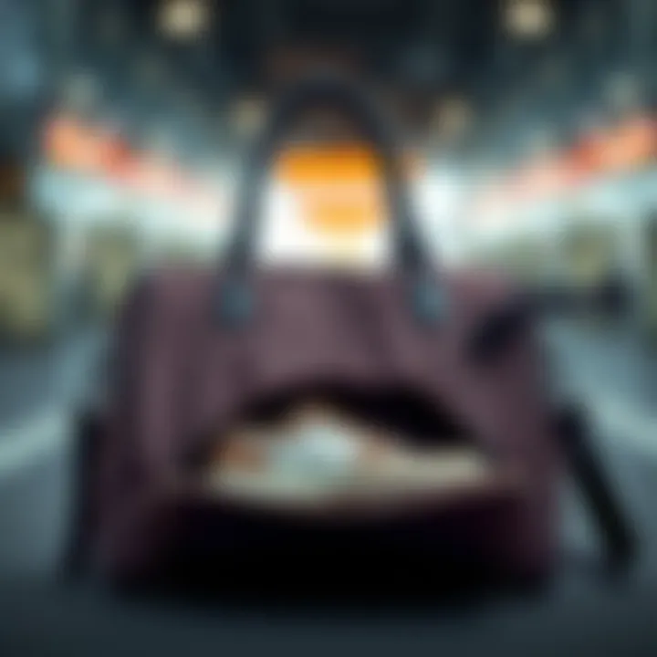 Stylish Commuter Bag with Shoe Storage Elegant commuter bag showcasing shoe compartment