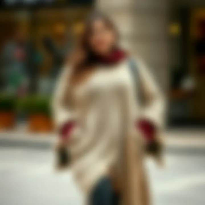 Fashionable layered look featuring a plus size sweater dress