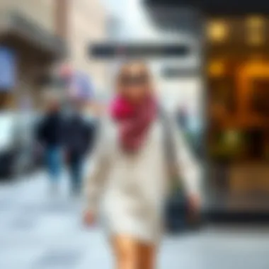 Stylish accessorized plus size sweater dress outfit