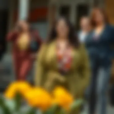 Colorful plus size workwear options highlighting fabric choices and styles