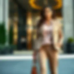 Stylish plus size work attire featuring a tailored blazer and chic trousers