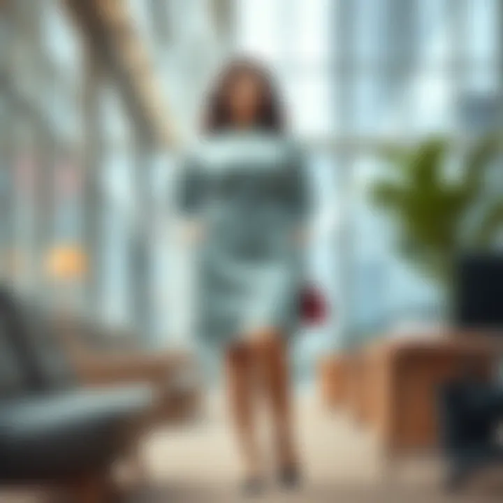 Versatile workwear showcasing a plus size dress suitable for office settings