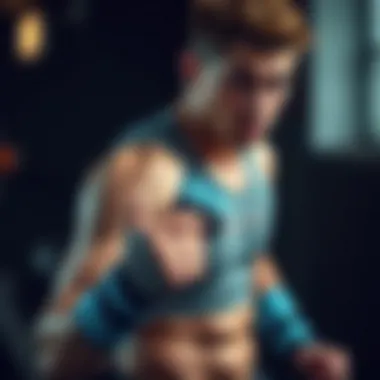 Athlete Utilizing Cooling Wrist Wraps in Training Athlete using cooling wrist wraps during training