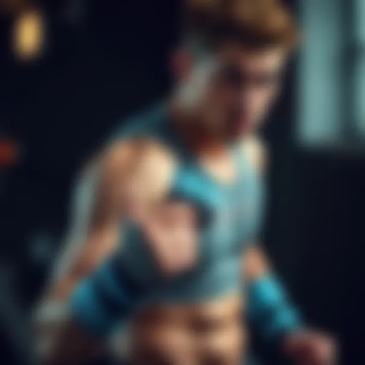 Athlete Utilizing Cooling Wrist Wraps in Training Athlete using cooling wrist wraps during training