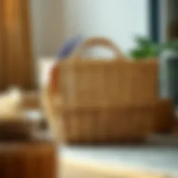 Elegant woven basket showcasing natural fibers