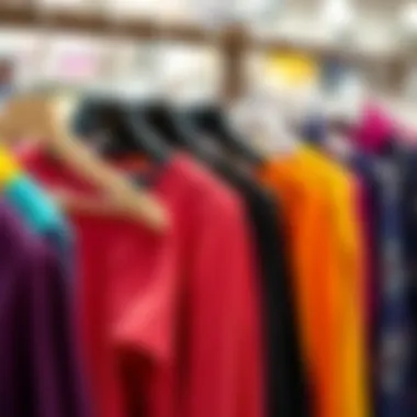 Colorful array of crop shrug cardigans displayed on hangers