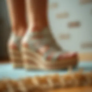 Sustainable materials used in crafting cut out wedge sandals