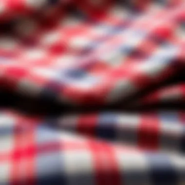 Intricate Patterns of Plaid Fabric Close-up view of plaid fabric showcasing intricate patterns