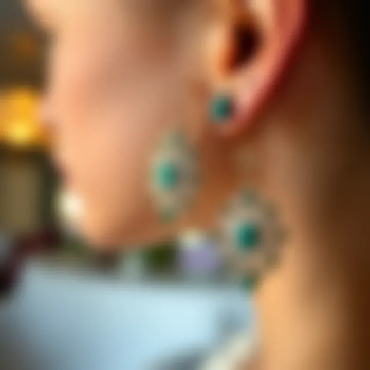 Variety of materials used in earrings for homecoming