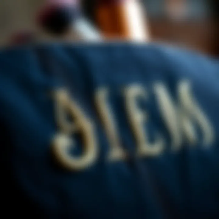 Craftsmanship in Personalization Close-up of initials embroidered on a makeup bag