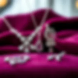 Elegant evening jewelry set displayed on a velvet background