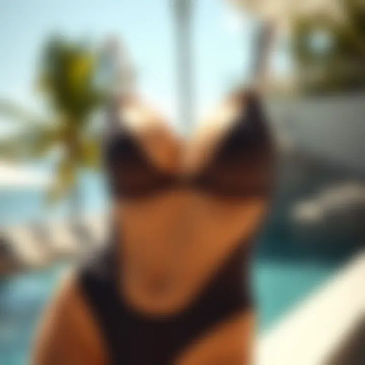 Elegant swimsuit design showcasing clear straps