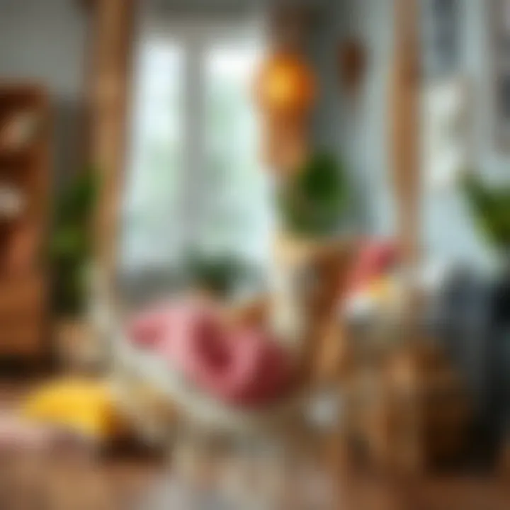 Chic Bohemian Decor with Stuffed Animal Hammock Elegant boho stuffed animal hammock displayed in a stylish room