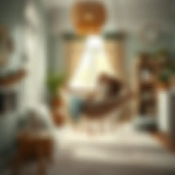 Peaceful Children's Space Enhanced by Bohemian Decor A serene children's room featuring a boho stuffed animal hammock