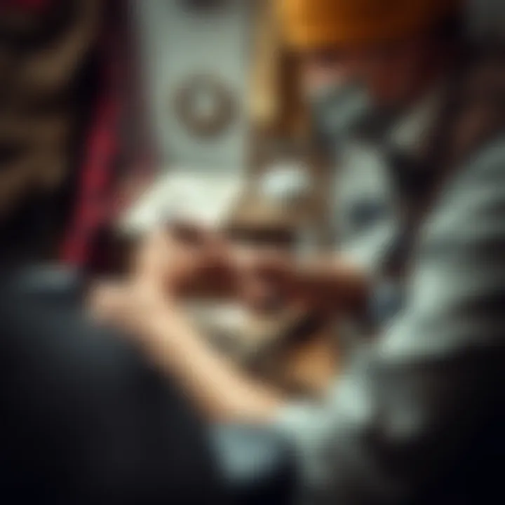 Artisan crafting a braided couple bracelet