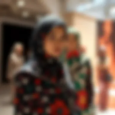 Stylish burkini designs showcased in a fashion exhibition