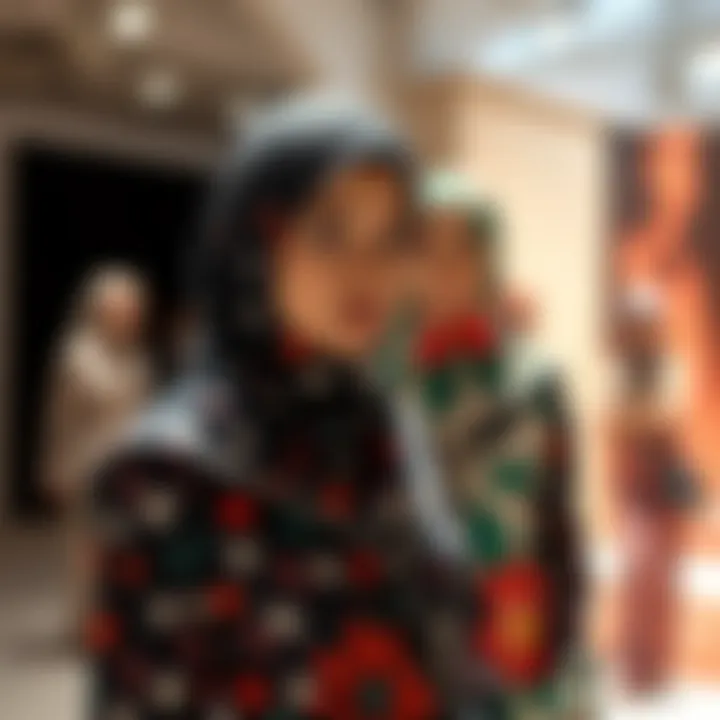 Stylish burkini designs showcased in a fashion exhibition