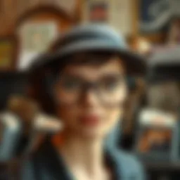 Elegant cat eye floral glasses in a vintage setting