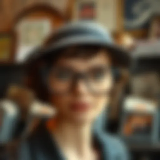 Elegant cat eye floral glasses in a vintage setting