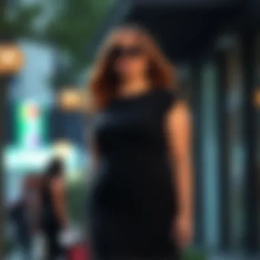 Versatile black dress styled for casual outings