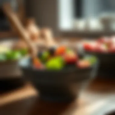 Close-up of eco-friendly materials used in a salad bowl