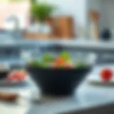 Showcasing an Elegant Collapsible Design Elegant collapsible salad bowl in an open position