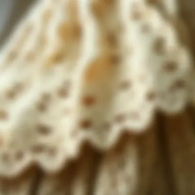 A close-up of sustainable materials used in crochet coverup skirts