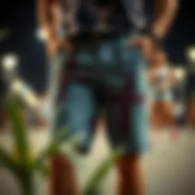 Cultural influences reflected in a pair of cross print shorts