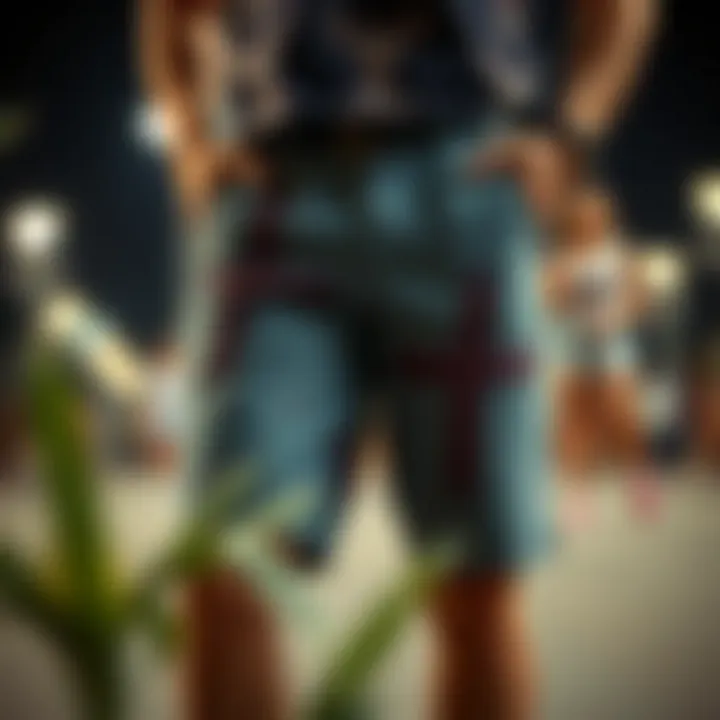 Cultural influences reflected in a pair of cross print shorts