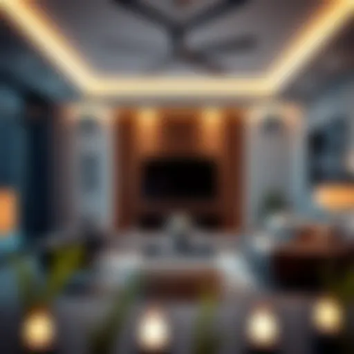 Modern Ambiance with LED Letter Lights Custom LED letter lights illuminating a modern living room