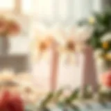 Elegant bridal shower gift bags with decorative elements