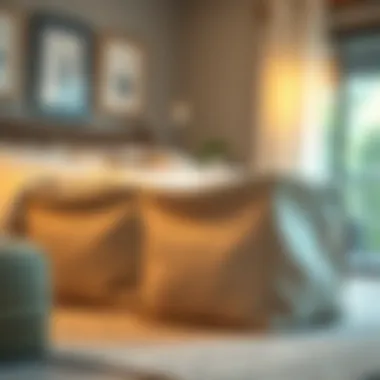 Fabric storage bins enhancing décor in a cozy bedroom