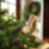 Elegant arrangement of faux pine greenery in a casual outfit setting