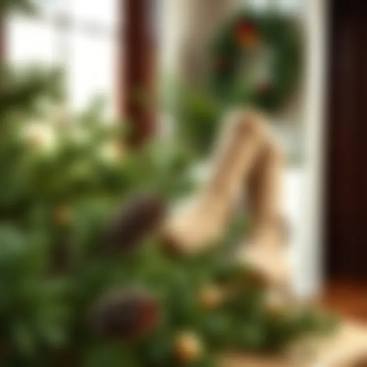 Elegant arrangement of faux pine greenery in a casual outfit setting