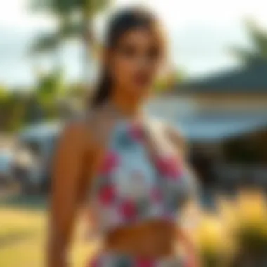 Sustainable fashion choices alongside the floral crop top