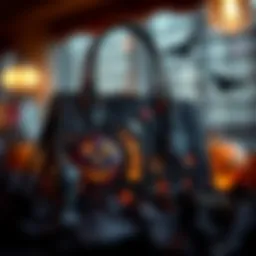 A spooky-themed handbag with intricate designs
