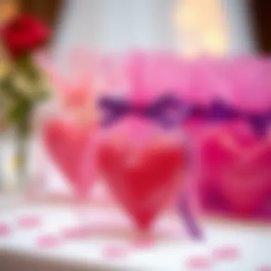 Event-Ready Heart Shaped Organza Bags Heart shaped organza bags beautifully arranged for an event