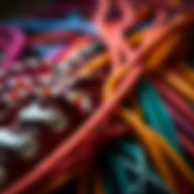 A vibrant array of high-end laces in various colors and textures