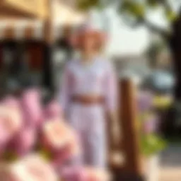 Chic lilac set outfit displayed in an outdoor setting