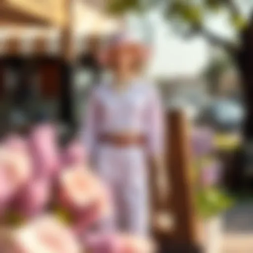 Chic Outdoor Display of Lilac Set Outfit Chic lilac set outfit displayed in an outdoor setting